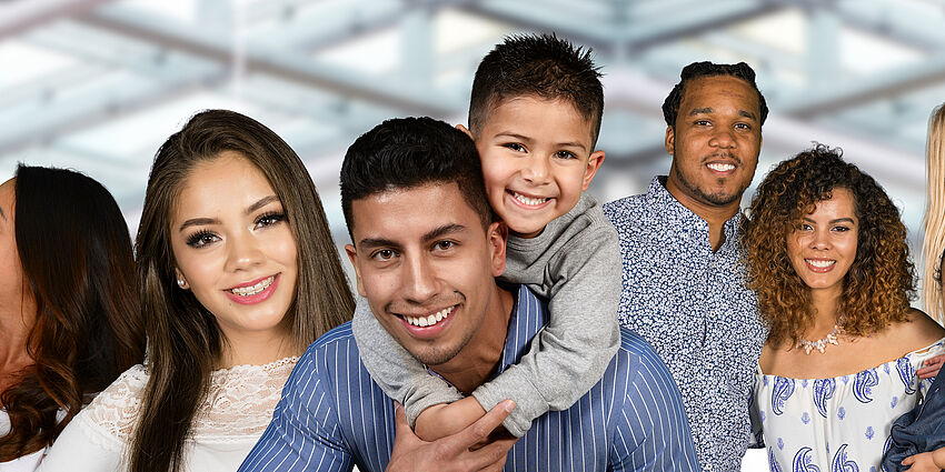 parents and children smiling