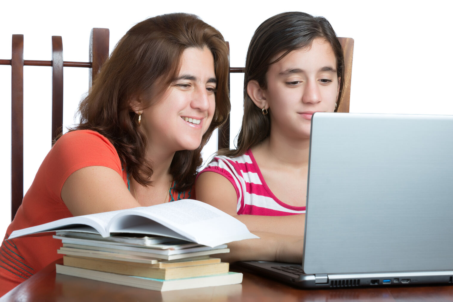 student doing homework with laptop