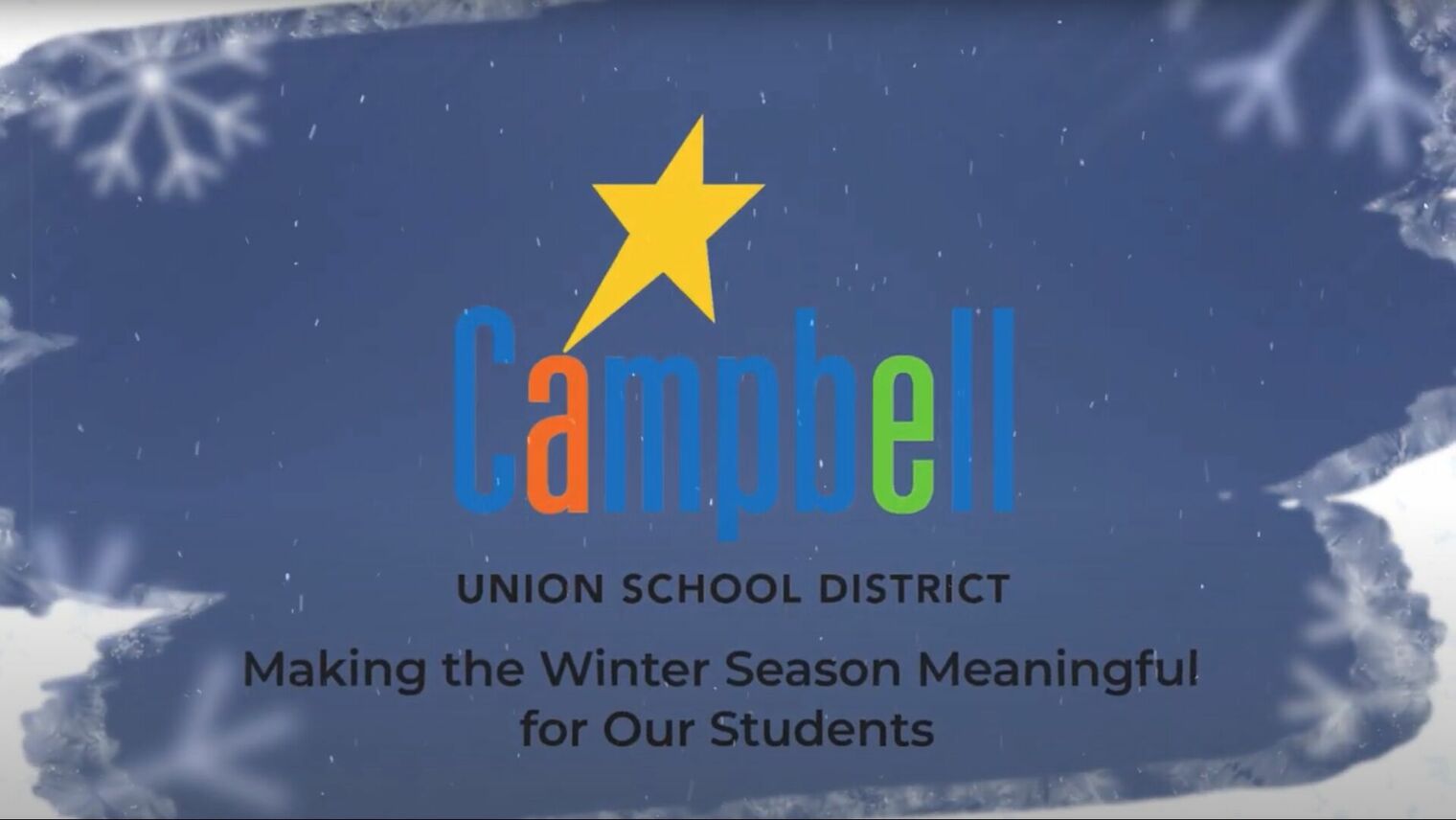 District logo with blue background and snowflakes